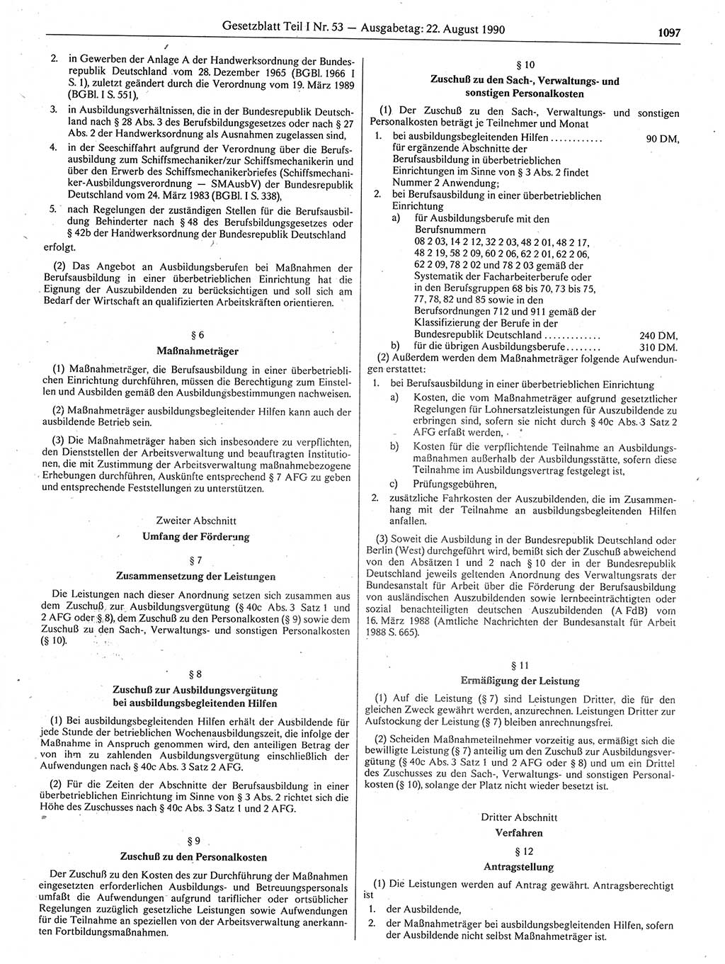 Gesetzblatt (GBl.) der Deutschen Demokratischen Republik (DDR) Teil Ⅰ 1990, Seite 1097 (GBl. DDR Ⅰ 1990, S. 1097)