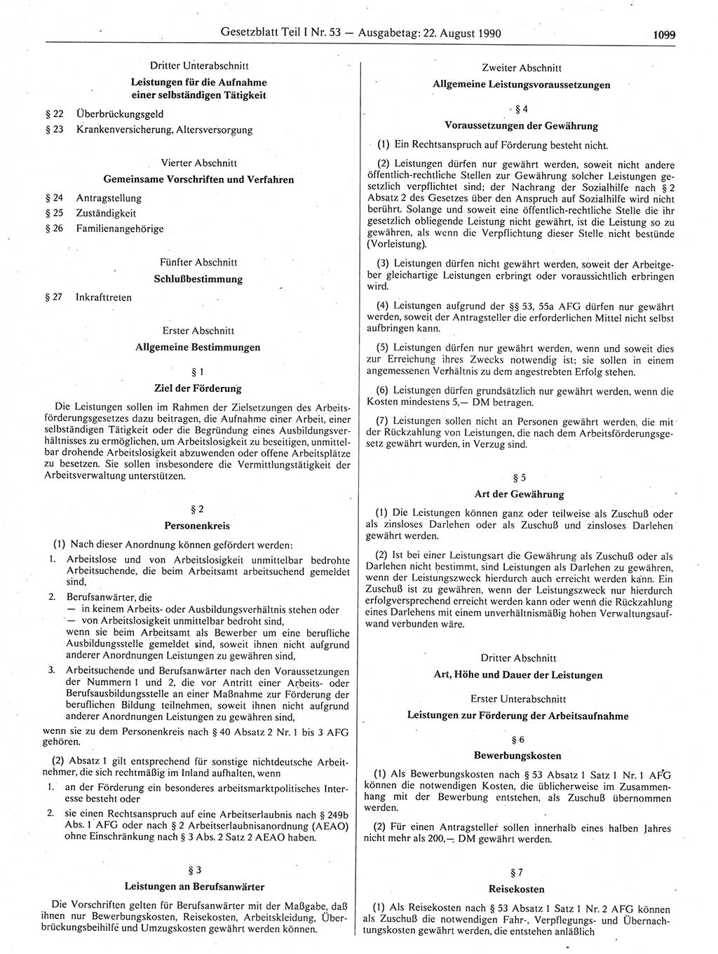 Gesetzblatt (GBl.) der Deutschen Demokratischen Republik (DDR) Teil Ⅰ 1990, Seite 1099 (GBl. DDR Ⅰ 1990, S. 1099)