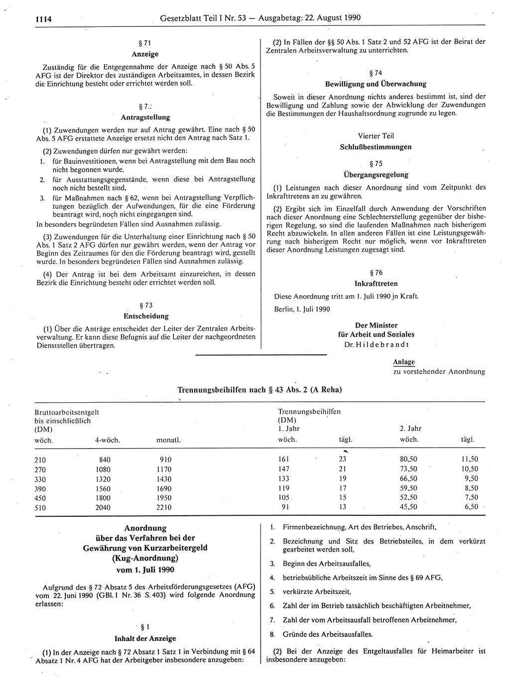 Gesetzblatt (GBl.) der Deutschen Demokratischen Republik (DDR) Teil Ⅰ 1990, Seite 1114 (GBl. DDR Ⅰ 1990, S. 1114)