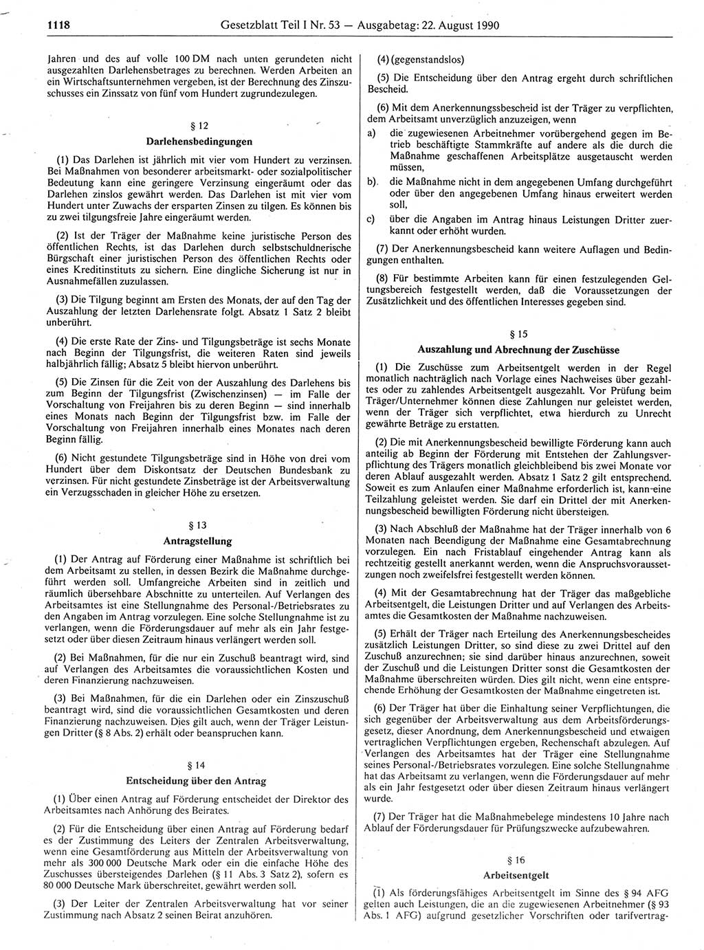 Gesetzblatt (GBl.) der Deutschen Demokratischen Republik (DDR) Teil Ⅰ 1990, Seite 1118 (GBl. DDR Ⅰ 1990, S. 1118)