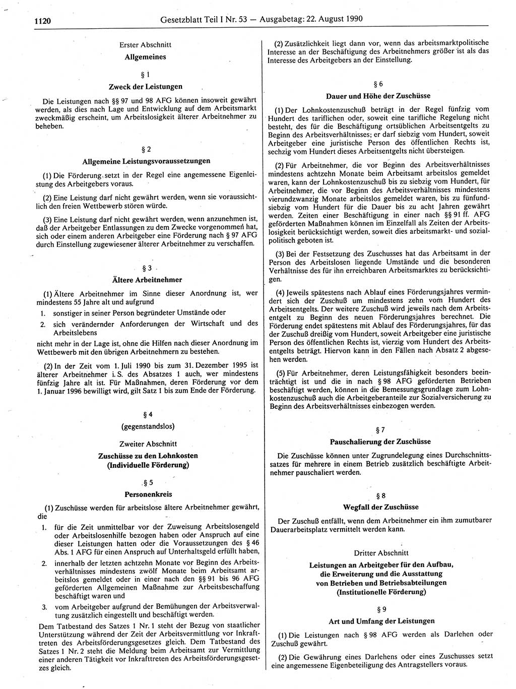 Gesetzblatt (GBl.) der Deutschen Demokratischen Republik (DDR) Teil Ⅰ 1990, Seite 1120 (GBl. DDR Ⅰ 1990, S. 1120)