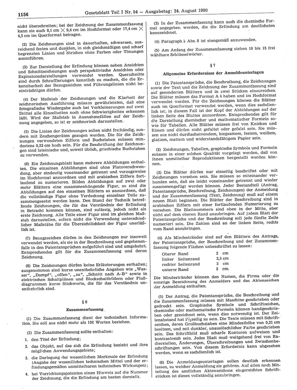 Gesetzblatt (GBl.) der Deutschen Demokratischen Republik (DDR) Teil Ⅰ 1990, Seite 1156 (GBl. DDR Ⅰ 1990, S. 1156)