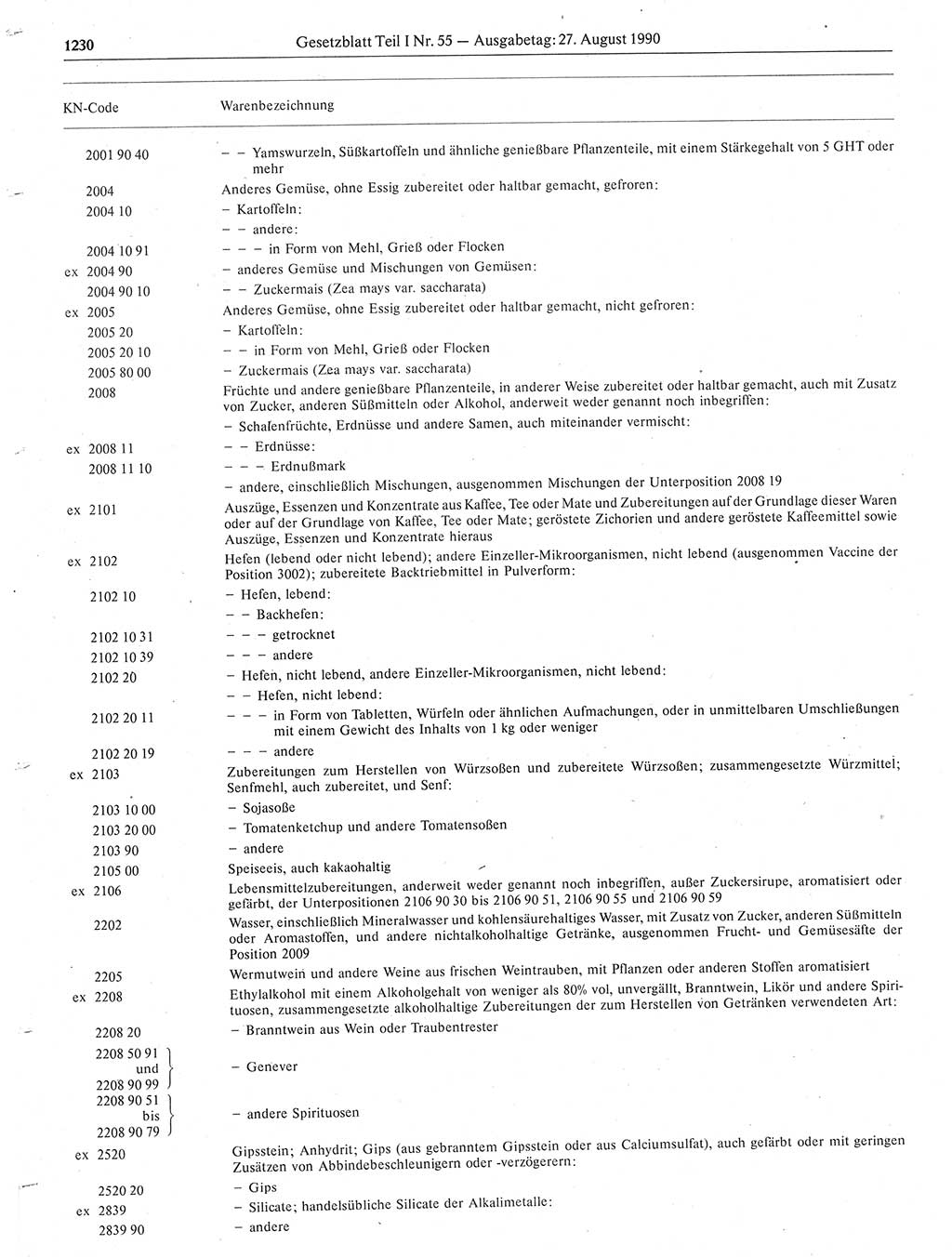 Gesetzblatt (GBl.) der Deutschen Demokratischen Republik (DDR) Teil Ⅰ 1990, Seite 1230 (GBl. DDR Ⅰ 1990, S. 1230)