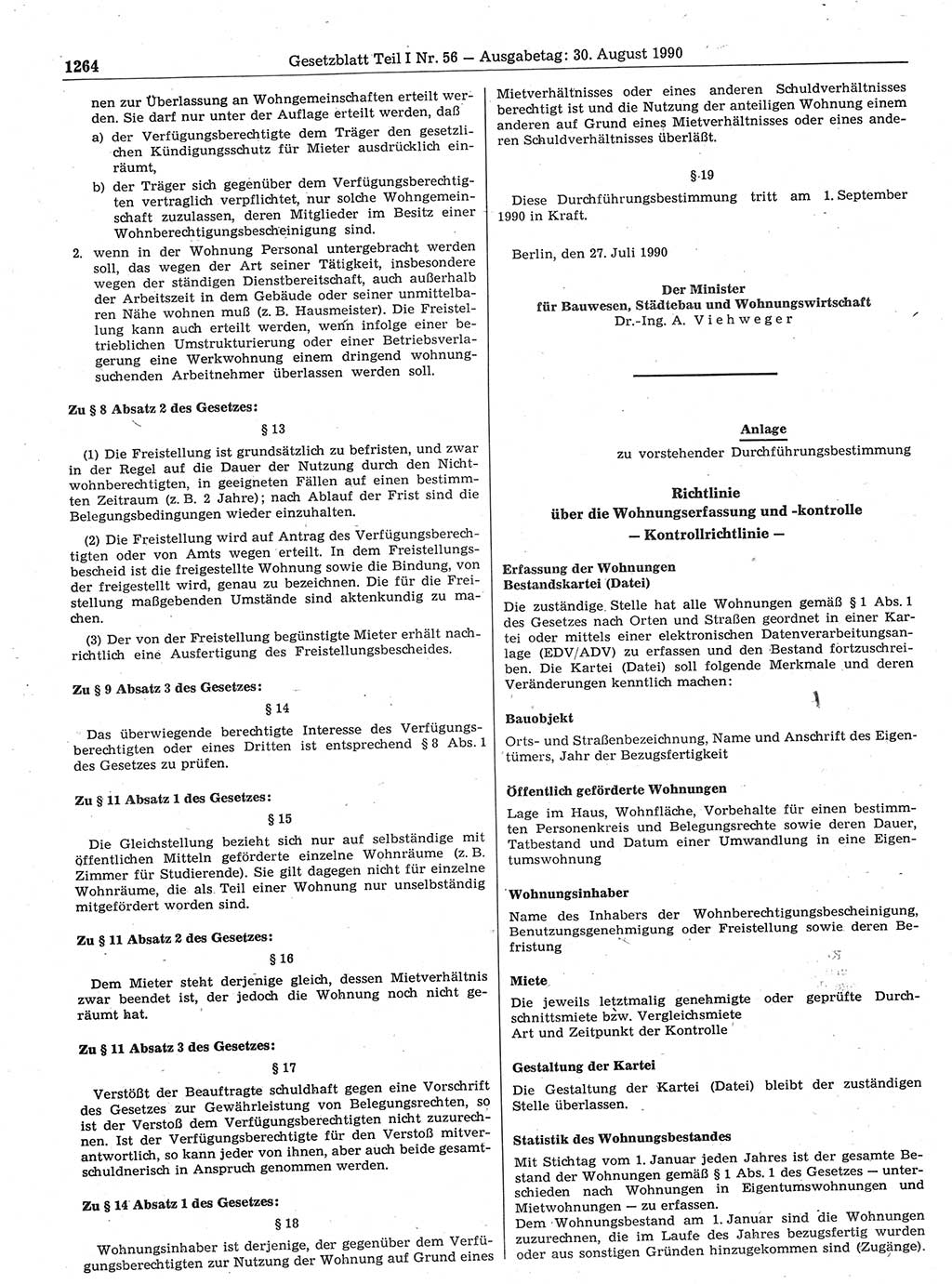 Gesetzblatt (GBl.) der Deutschen Demokratischen Republik (DDR) Teil Ⅰ 1990, Seite 1264 (GBl. DDR Ⅰ 1990, S. 1264)
