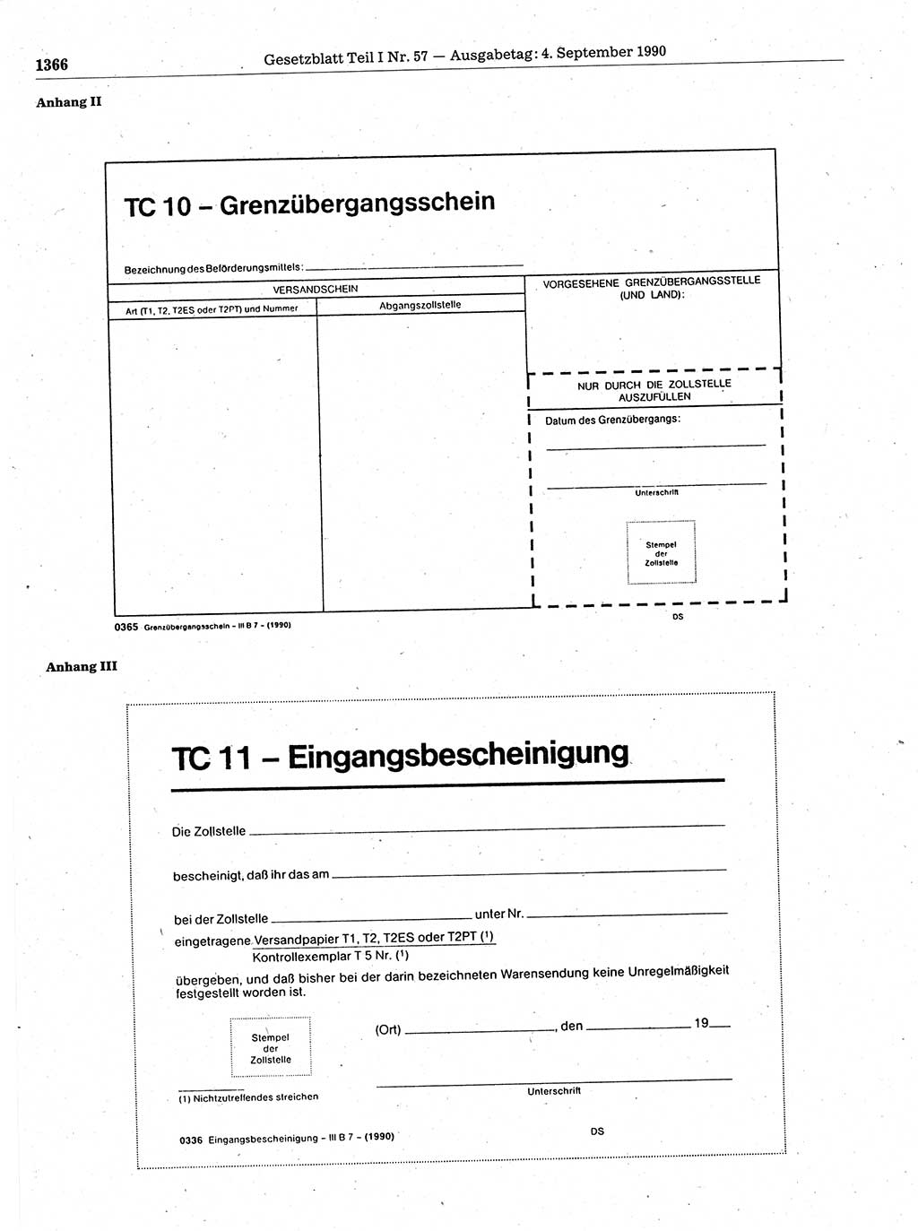 Gesetzblatt (GBl.) der Deutschen Demokratischen Republik (DDR) Teil Ⅰ 1990, Seite 1366 (GBl. DDR Ⅰ 1990, S. 1366)