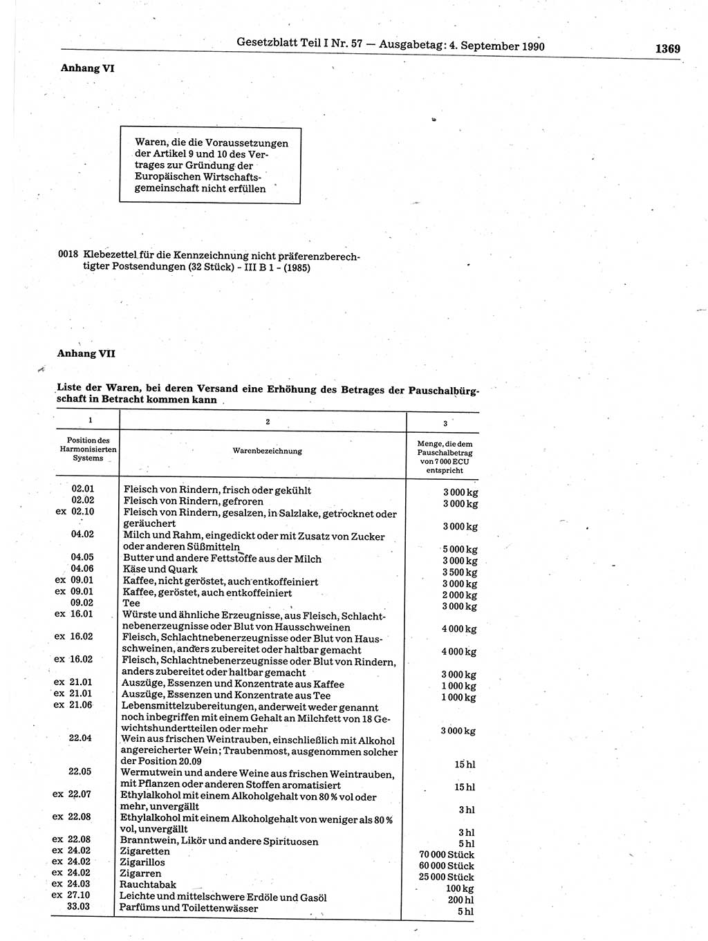 Gesetzblatt (GBl.) der Deutschen Demokratischen Republik (DDR) Teil Ⅰ 1990, Seite 1369 (GBl. DDR Ⅰ 1990, S. 1369)