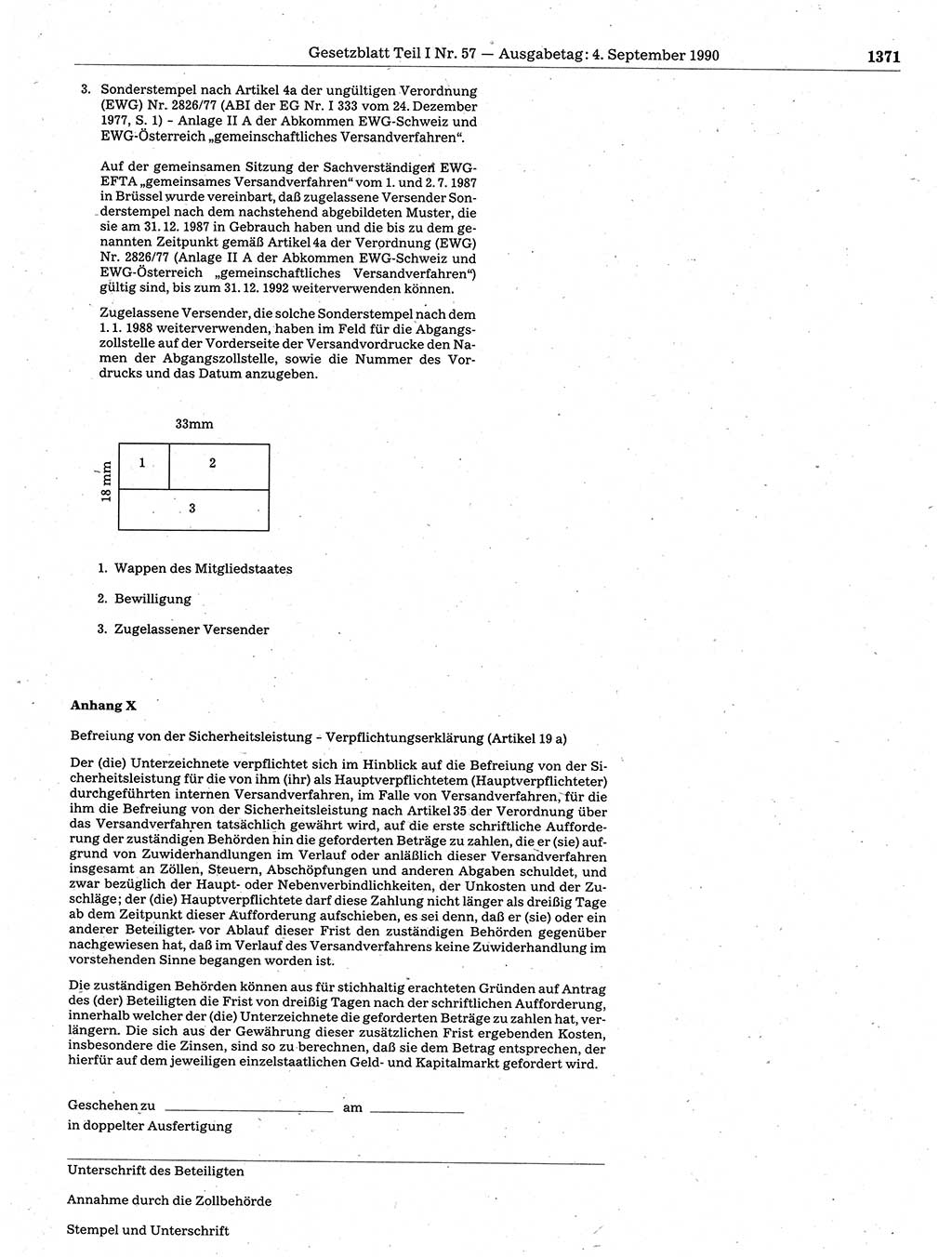 Gesetzblatt (GBl.) der Deutschen Demokratischen Republik (DDR) Teil Ⅰ 1990, Seite 1371 (GBl. DDR Ⅰ 1990, S. 1371)