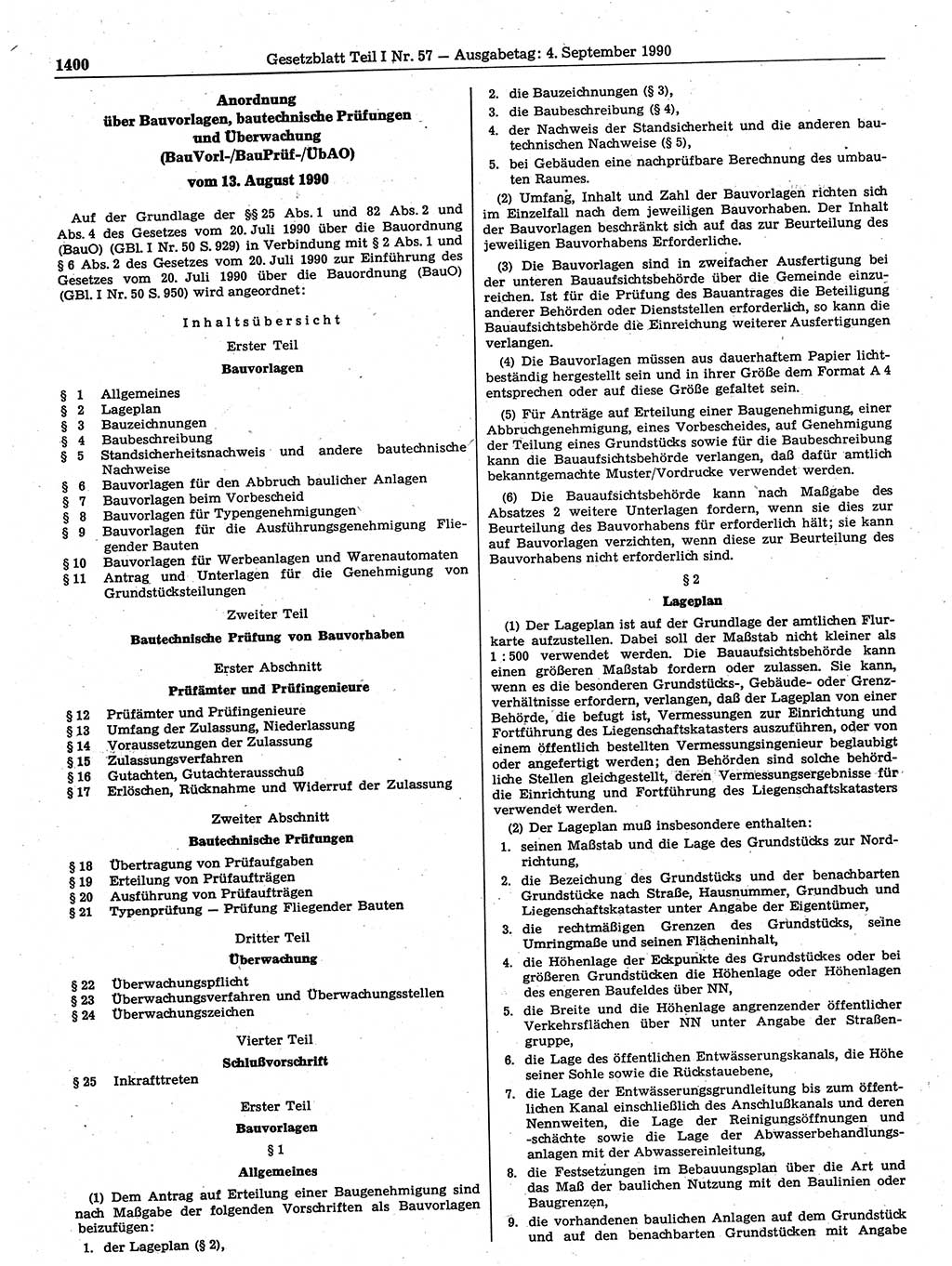 Gesetzblatt (GBl.) der Deutschen Demokratischen Republik (DDR) Teil Ⅰ 1990, Seite 1400 (GBl. DDR Ⅰ 1990, S. 1400)