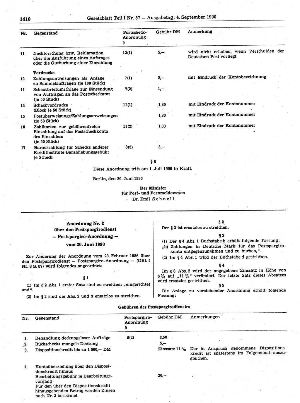 Gesetzblatt (GBl.) der Deutschen Demokratischen Republik (DDR) Teil Ⅰ 1990, Seite 1410 (GBl. DDR Ⅰ 1990, S. 1410)