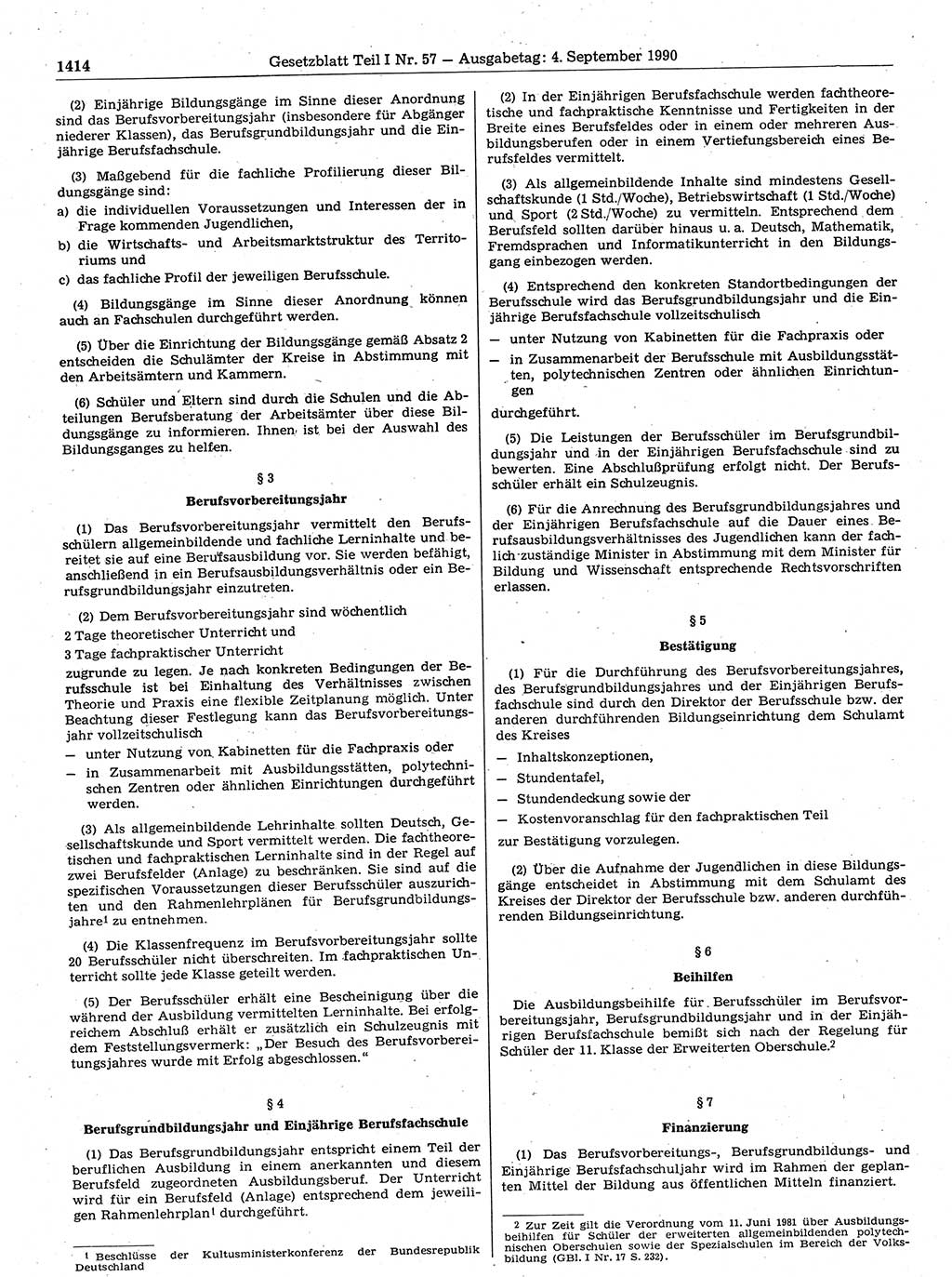 Gesetzblatt (GBl.) der Deutschen Demokratischen Republik (DDR) Teil Ⅰ 1990, Seite 1414 (GBl. DDR Ⅰ 1990, S. 1414)