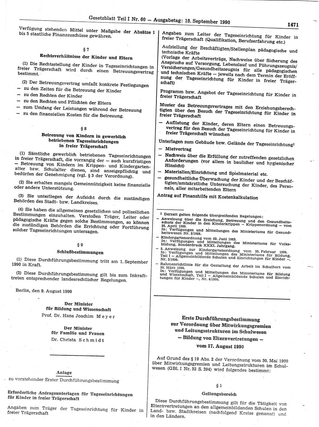 Gesetzblatt (GBl.) der Deutschen Demokratischen Republik (DDR) Teil Ⅰ 1990, Seite 1471 (GBl. DDR Ⅰ 1990, S. 1471)