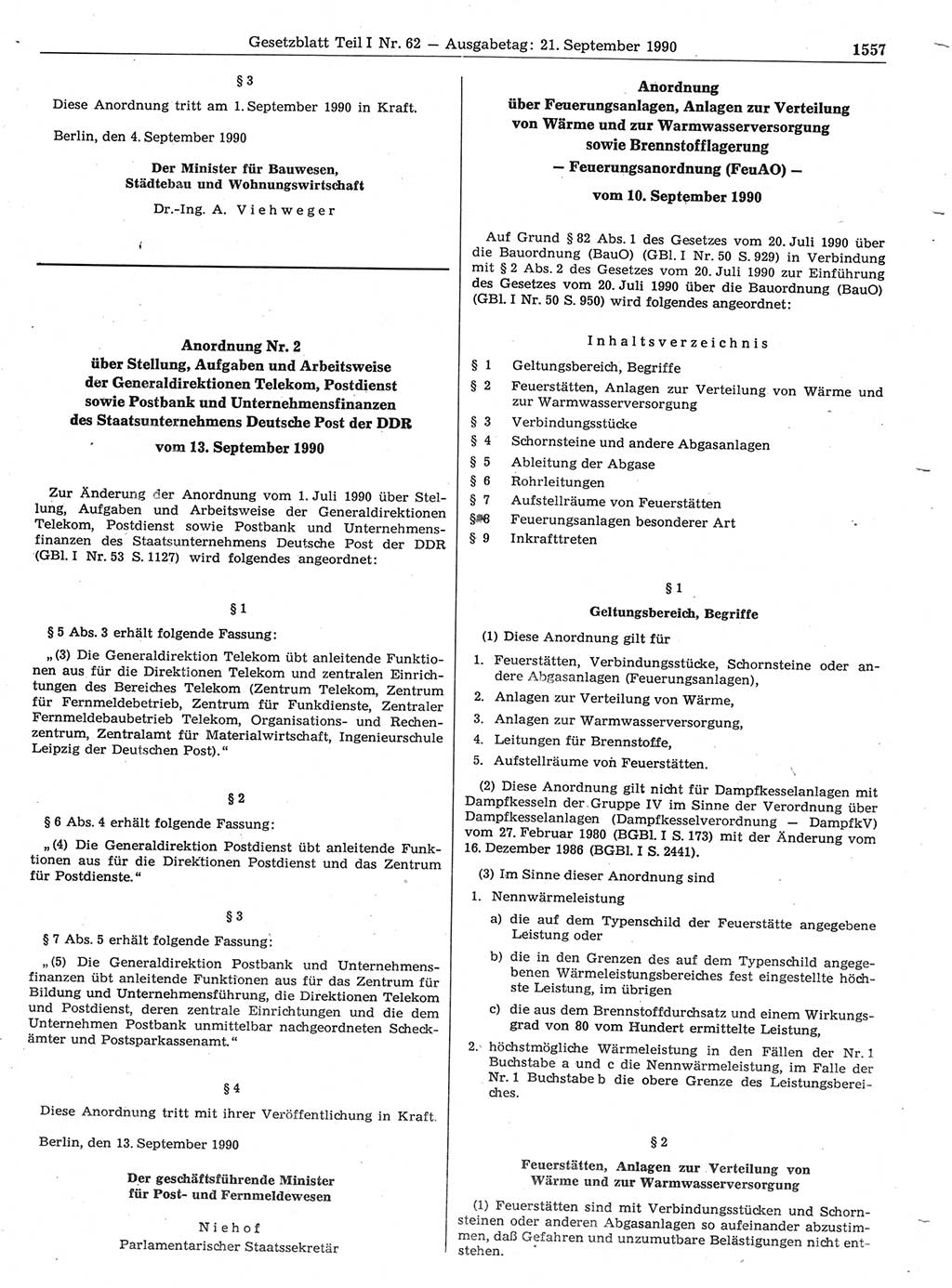 Gesetzblatt (GBl.) der Deutschen Demokratischen Republik (DDR) Teil Ⅰ 1990, Seite 1557 (GBl. DDR Ⅰ 1990, S. 1557)
