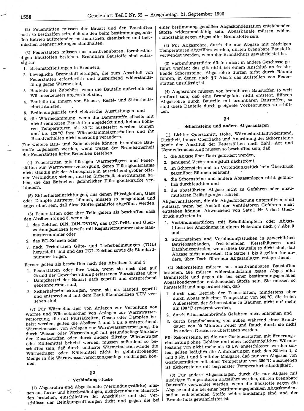 Gesetzblatt (GBl.) der Deutschen Demokratischen Republik (DDR) Teil Ⅰ 1990, Seite 1558 (GBl. DDR Ⅰ 1990, S. 1558)