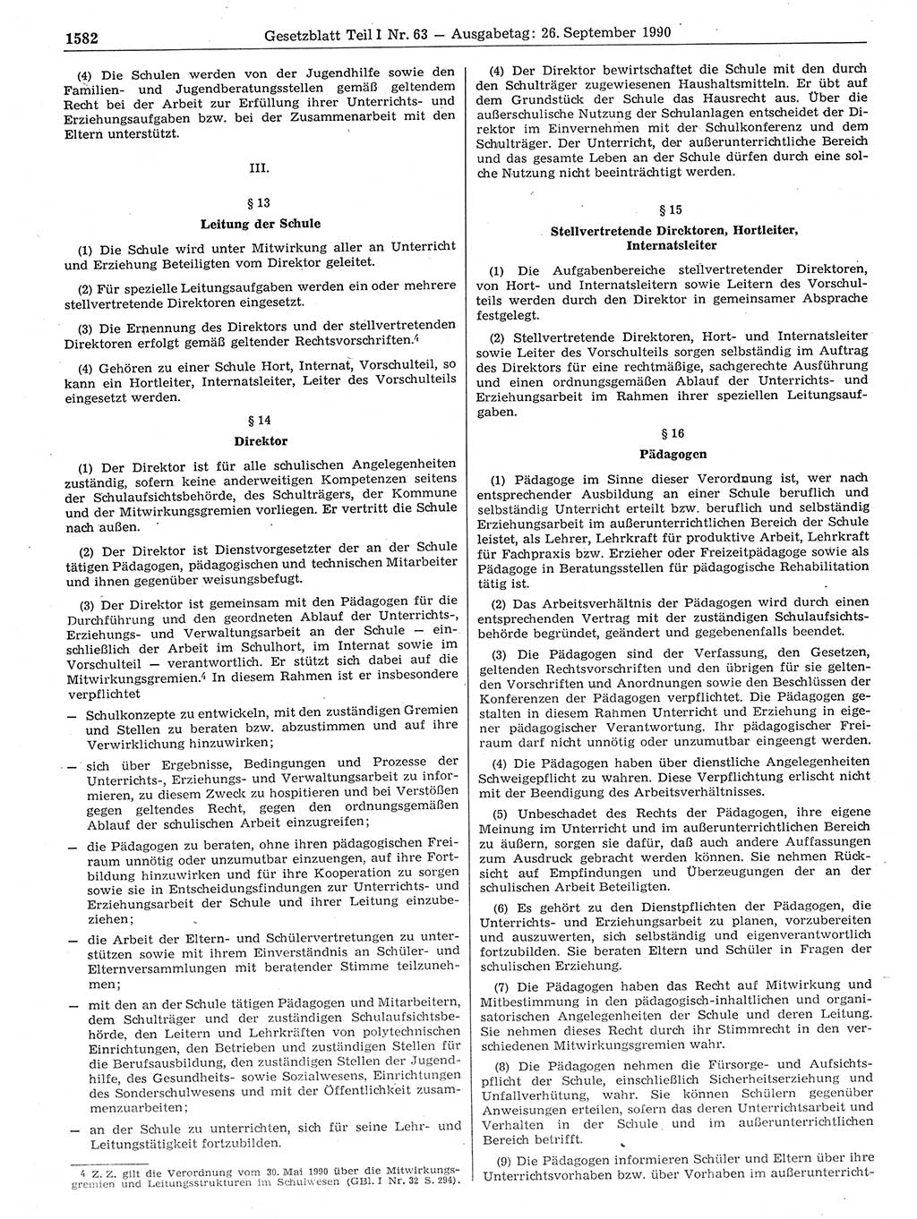 Gesetzblatt (GBl.) der Deutschen Demokratischen Republik (DDR) Teil Ⅰ 1990, Seite 1580 (GBl. DDR Ⅰ 1990, S. 1580)