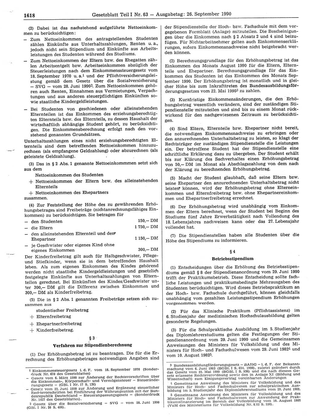 Gesetzblatt (GBl.) der Deutschen Demokratischen Republik (DDR) Teil Ⅰ 1990, Seite 1618 (GBl. DDR Ⅰ 1990, S. 1618)