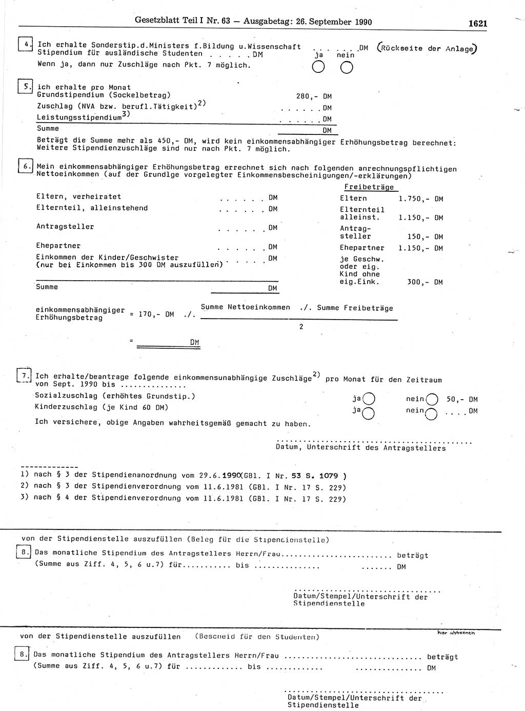 Gesetzblatt (GBl.) der Deutschen Demokratischen Republik (DDR) Teil Ⅰ 1990, Seite 1621 (GBl. DDR Ⅰ 1990, S. 1621)
