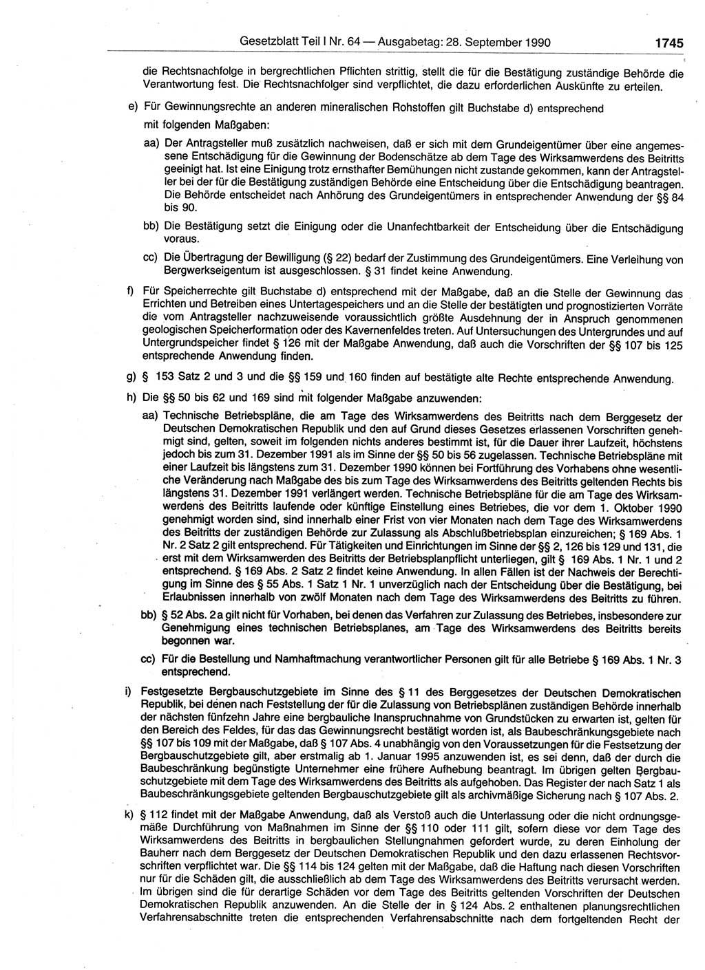 Gesetzblatt (GBl.) der Deutschen Demokratischen Republik (DDR) Teil Ⅰ 1990, Seite 1745 (GBl. DDR Ⅰ 1990, S. 1745)