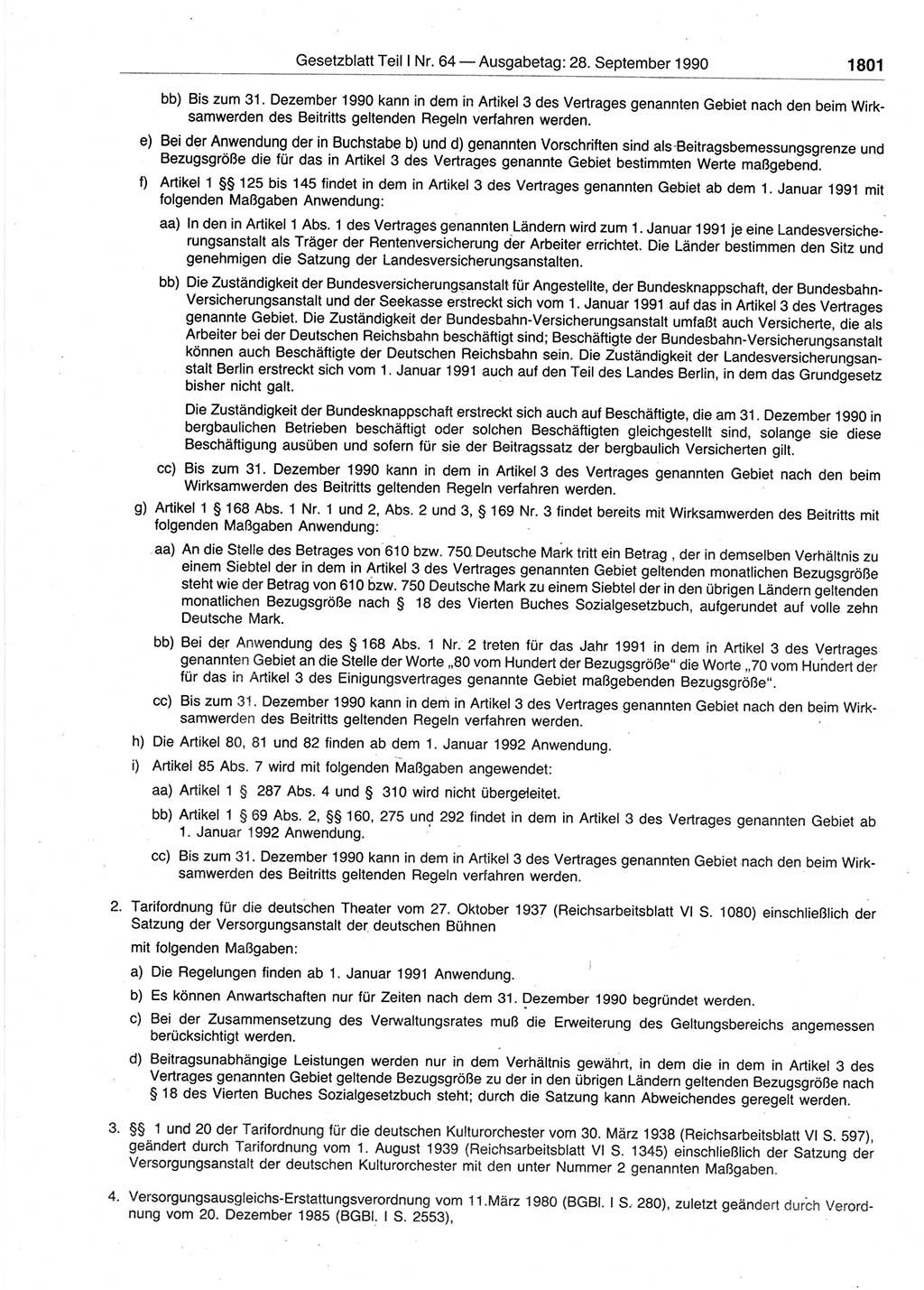 Gesetzblatt (GBl.) der Deutschen Demokratischen Republik (DDR) Teil Ⅰ 1990, Seite 1801 (GBl. DDR Ⅰ 1990, S. 1801)