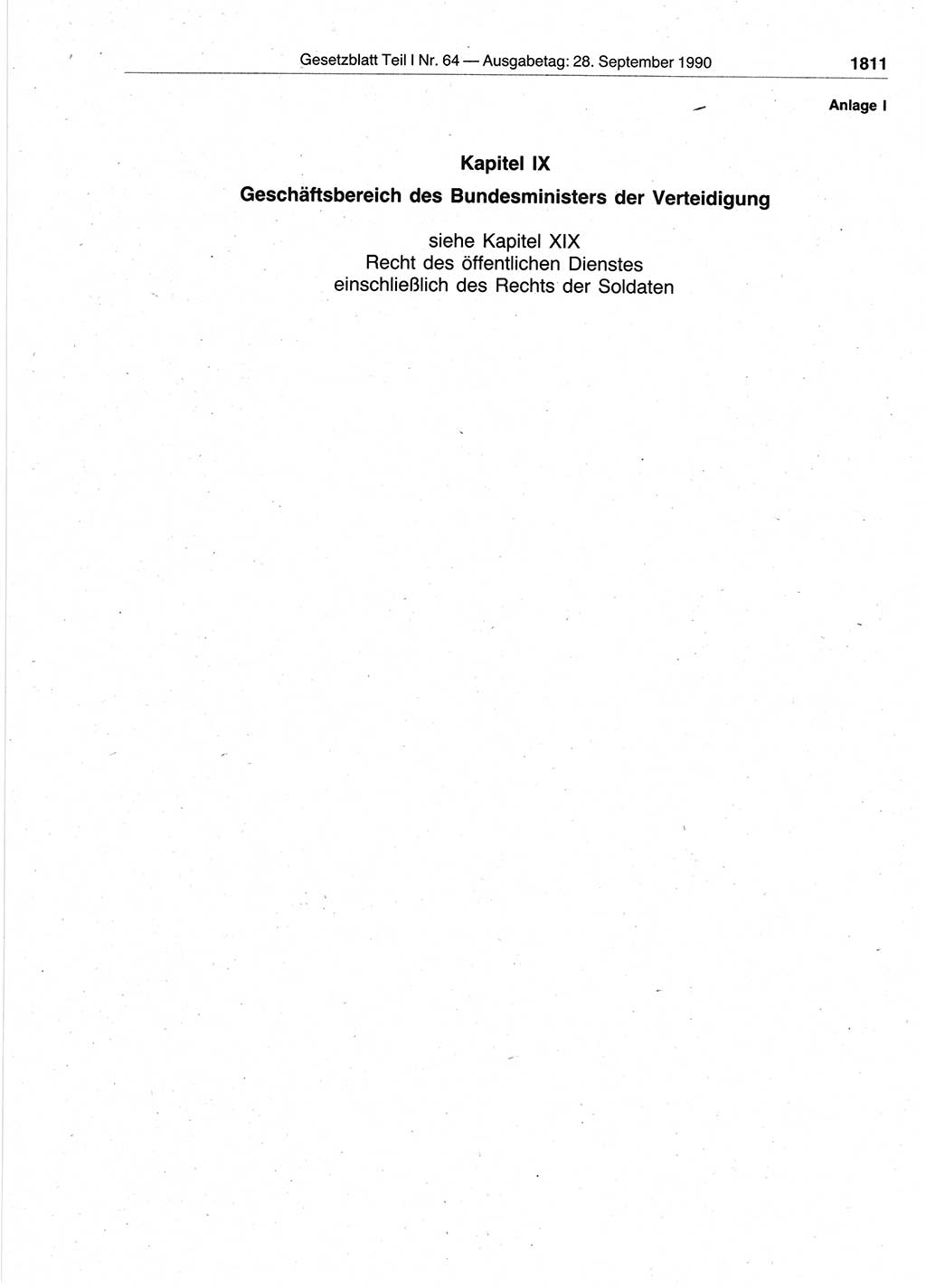 Gesetzblatt (GBl.) der Deutschen Demokratischen Republik (DDR) Teil Ⅰ 1990, Seite 1811 (GBl. DDR Ⅰ 1990, S. 1811)
