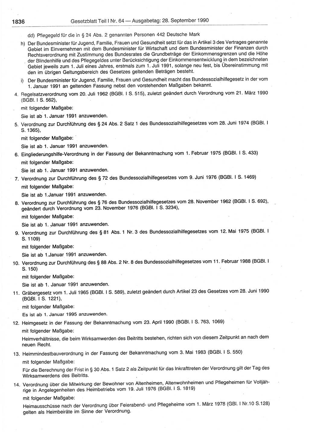 Gesetzblatt (GBl.) der Deutschen Demokratischen Republik (DDR) Teil Ⅰ 1990, Seite 1836 (GBl. DDR Ⅰ 1990, S. 1836)