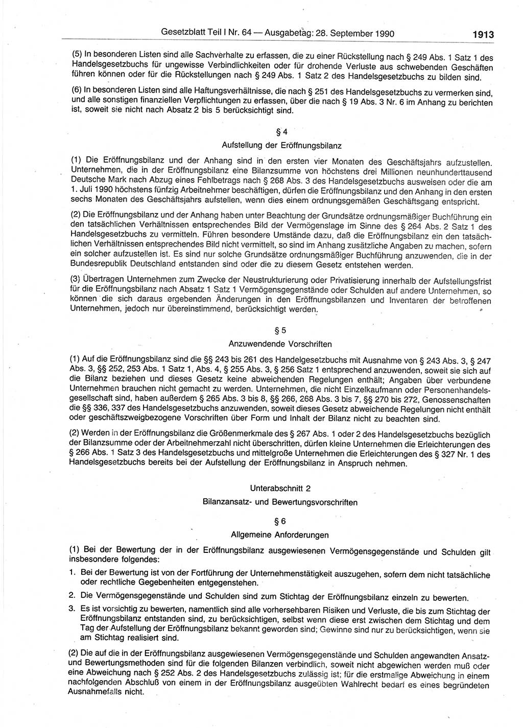 Gesetzblatt (GBl.) der Deutschen Demokratischen Republik (DDR) Teil Ⅰ 1990, Seite 1913 (GBl. DDR Ⅰ 1990, S. 1913)