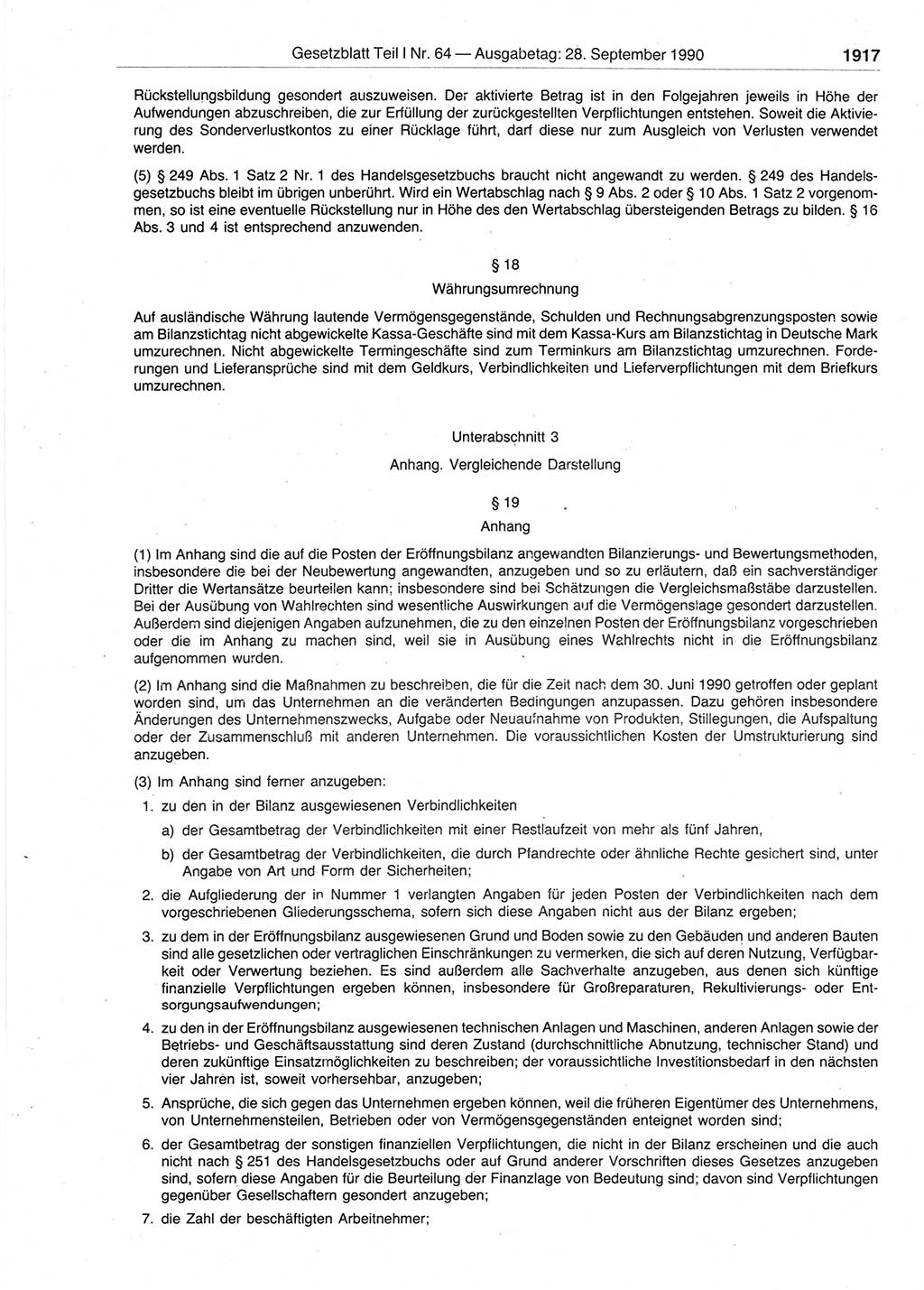 Gesetzblatt (GBl.) der Deutschen Demokratischen Republik (DDR) Teil Ⅰ 1990, Seite 1917 (GBl. DDR Ⅰ 1990, S. 1917)