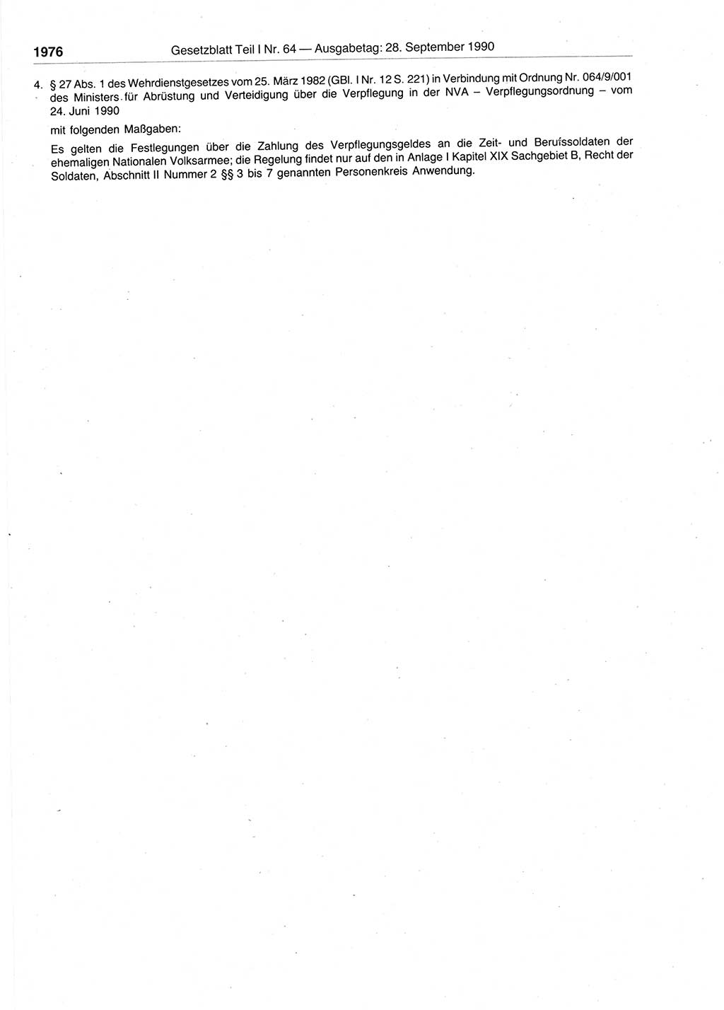 Gesetzblatt (GBl.) der Deutschen Demokratischen Republik (DDR) Teil Ⅰ 1990, Seite 1976 (GBl. DDR Ⅰ 1990, S. 1976)