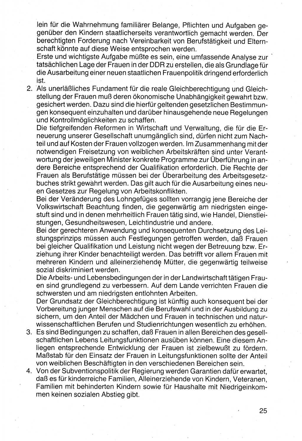 Politische Parteien und Bewegungen der DDR (Deutsche Demokratische Republik) über sich selbst 1990, Seite 25 (Pol. Part. Bew. DDR 1990, S. 25)