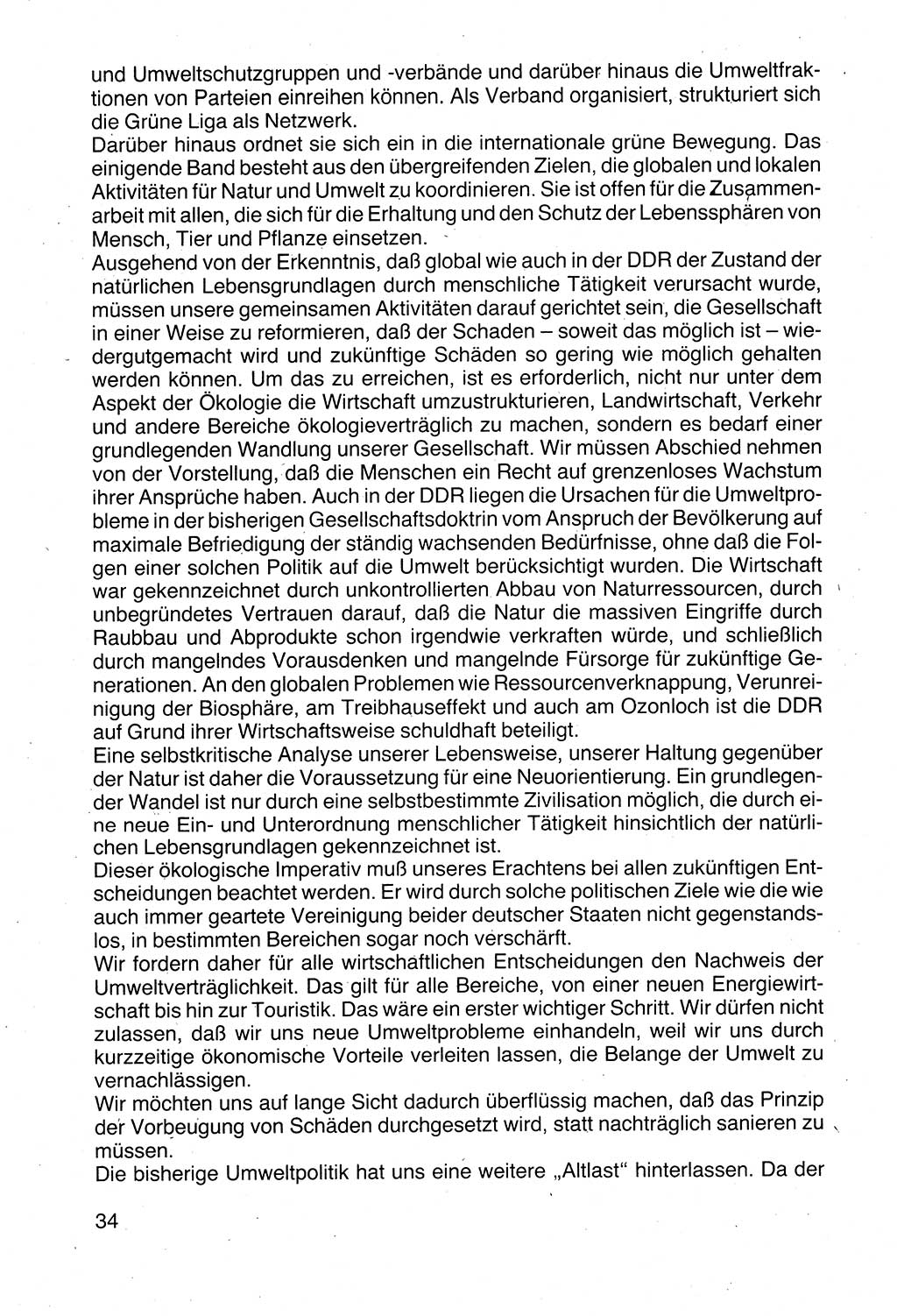 Politische Parteien und Bewegungen der DDR (Deutsche Demokratische Republik) über sich selbst 1990, Seite 34 (Pol. Part. Bew. DDR 1990, S. 34)