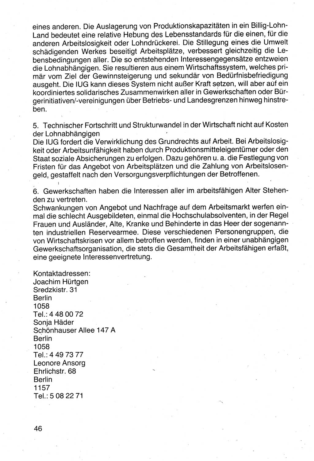 Politische Parteien und Bewegungen der DDR (Deutsche Demokratische Republik) über sich selbst 1990, Seite 46 (Pol. Part. Bew. DDR 1990, S. 46)