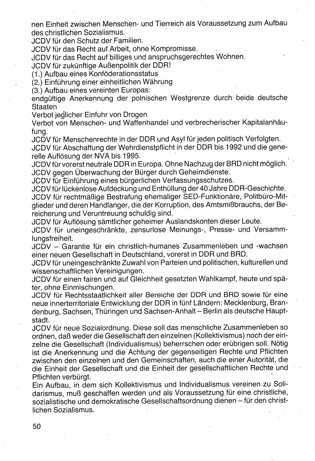 Politische Parteien und Bewegungen der DDR (Deutsche Demokratische Republik) über sich selbst 1990, Seite 50 (Pol. Part. Bew. DDR 1990, S. 50)