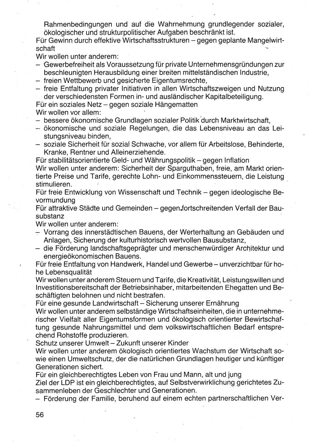Politische Parteien und Bewegungen der DDR (Deutsche Demokratische Republik) über sich selbst 1990, Seite 56 (Pol. Part. Bew. DDR 1990, S. 56)