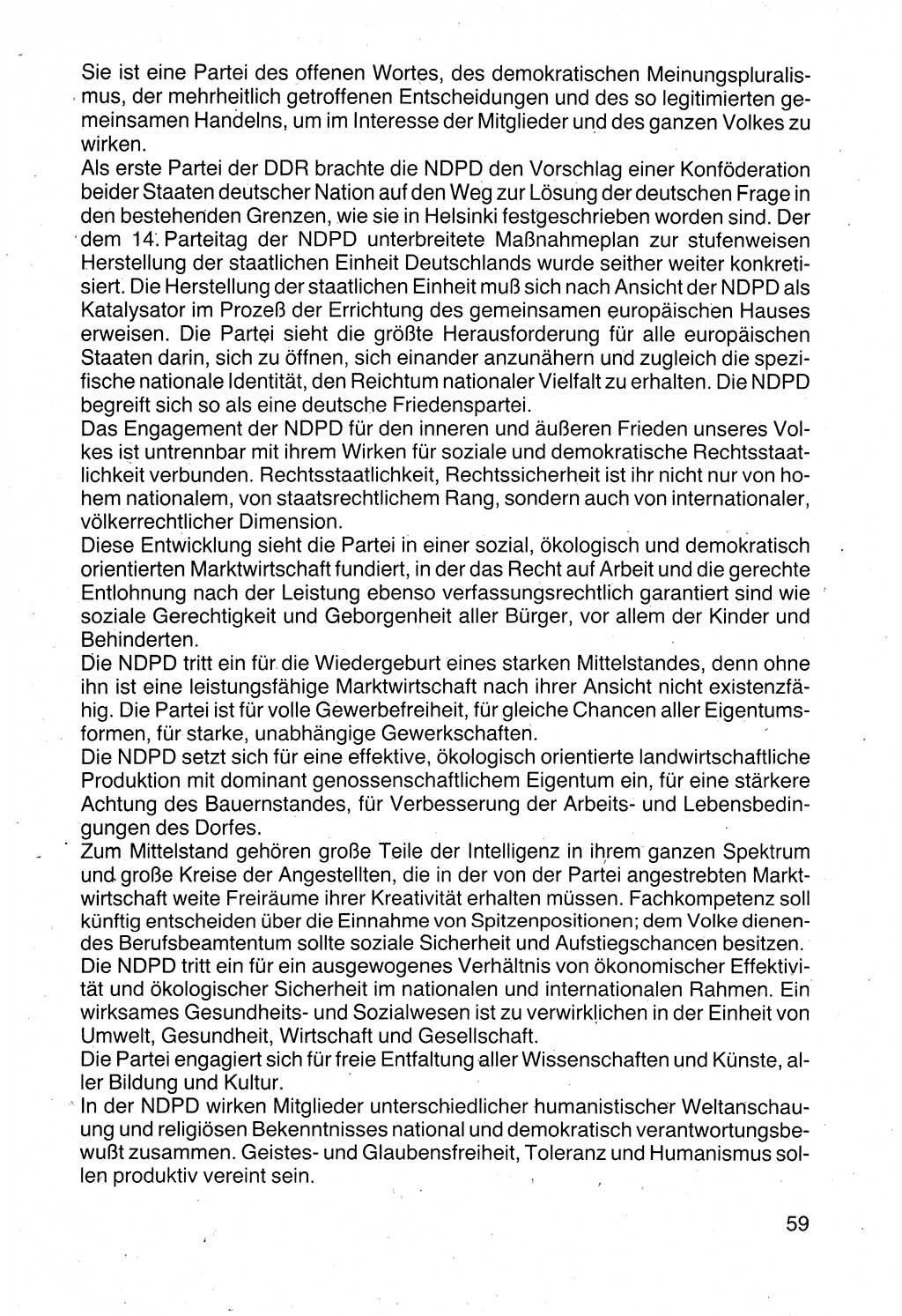 Politische Parteien und Bewegungen der DDR (Deutsche Demokratische Republik) über sich selbst 1990, Seite 59 (Pol. Part. Bew. DDR 1990, S. 59)