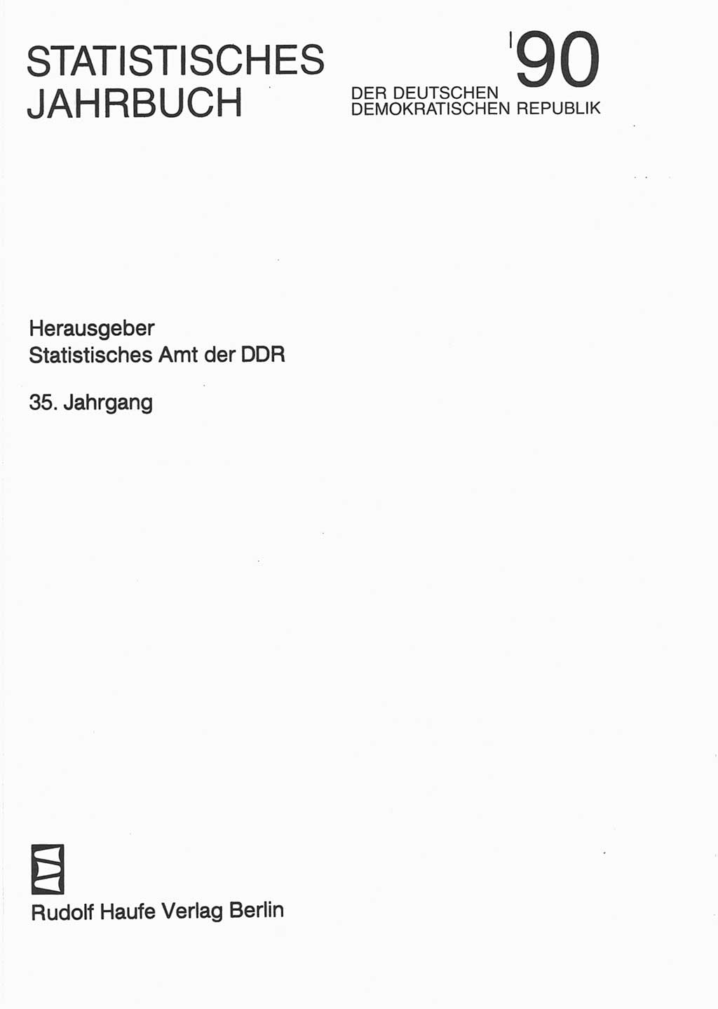Statistisches Jahrbuch der Deutschen Demokratischen Republik (DDR) 1990, Seite 1 (Stat. Jb. DDR 1990, S. 1)