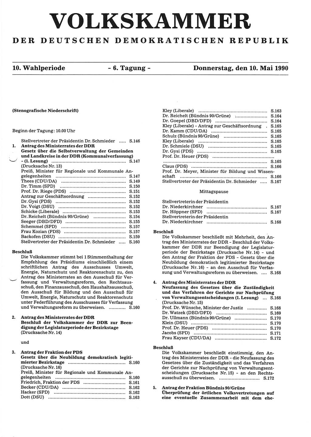 Tagungen der Volkskammer (VK) der Deutschen Demokratischen Republik (DDR), 10. Wahlperiode 1990, Seite 145 (VK. DDR 10. WP. 1990, Prot. Tg. 1-38, 5.4.-2.10.1990, S. 145)