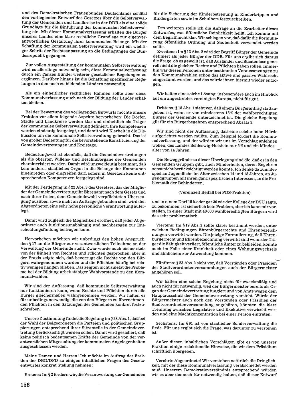 Tagungen der Volkskammer (VK) der Deutschen Demokratischen Republik (DDR), 10. Wahlperiode 1990, Seite 156 (VK. DDR 10. WP. 1990, Prot. Tg. 1-38, 5.4.-2.10.1990, S. 156)