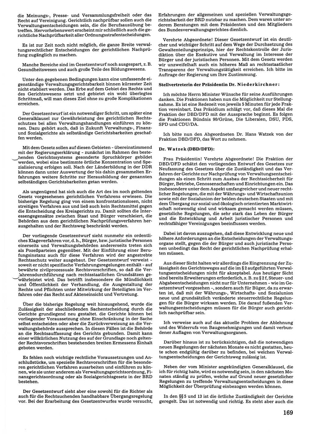 Tagungen der Volkskammer (VK) der Deutschen Demokratischen Republik (DDR), 10. Wahlperiode 1990, Seite 169 (VK. DDR 10. WP. 1990, Prot. Tg. 1-38, 5.4.-2.10.1990, S. 169)
