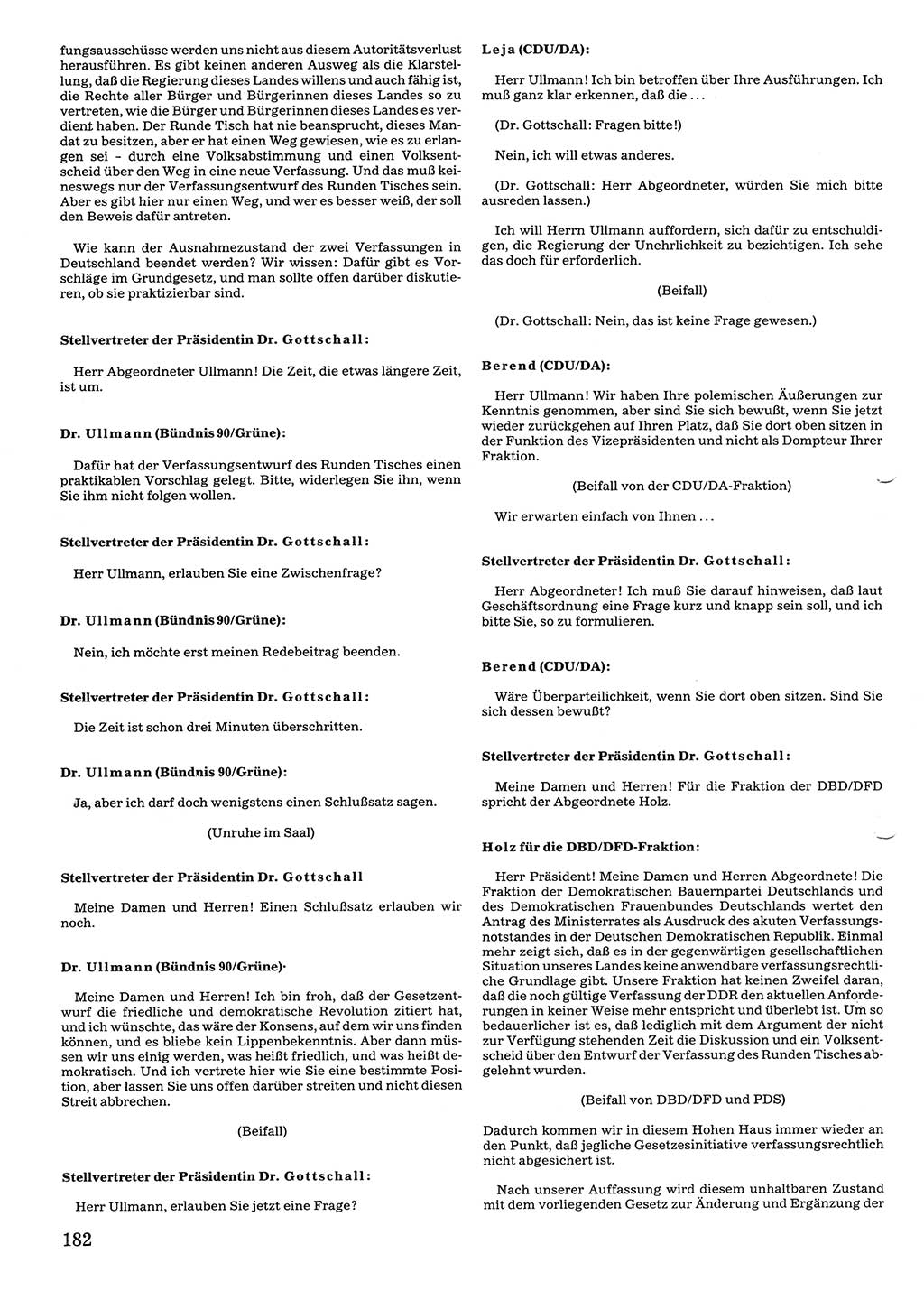 Tagungen der Volkskammer (VK) der Deutschen Demokratischen Republik (DDR), 10. Wahlperiode 1990, Seite 182 (VK. DDR 10. WP. 1990, Prot. Tg. 1-38, 5.4.-2.10.1990, S. 182)