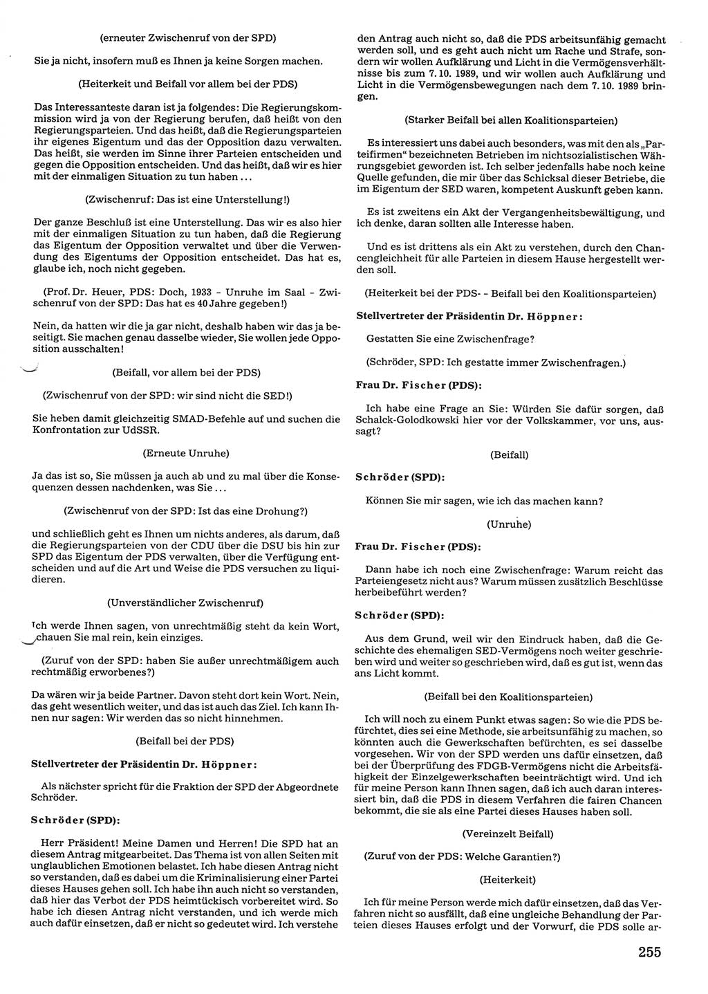Tagungen der Volkskammer (VK) der Deutschen Demokratischen Republik (DDR), 10. Wahlperiode 1990, Seite 255 (VK. DDR 10. WP. 1990, Prot. Tg. 1-38, 5.4.-2.10.1990, S. 255)