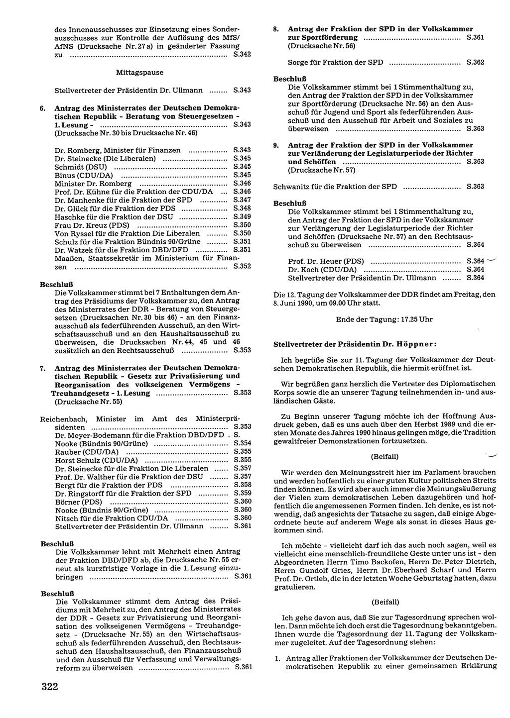 Tagungen der Volkskammer (VK) der Deutschen Demokratischen Republik (DDR), 10. Wahlperiode 1990, Seite 322 (VK. DDR 10. WP. 1990, Prot. Tg. 1-38, 5.4.-2.10.1990, S. 322)