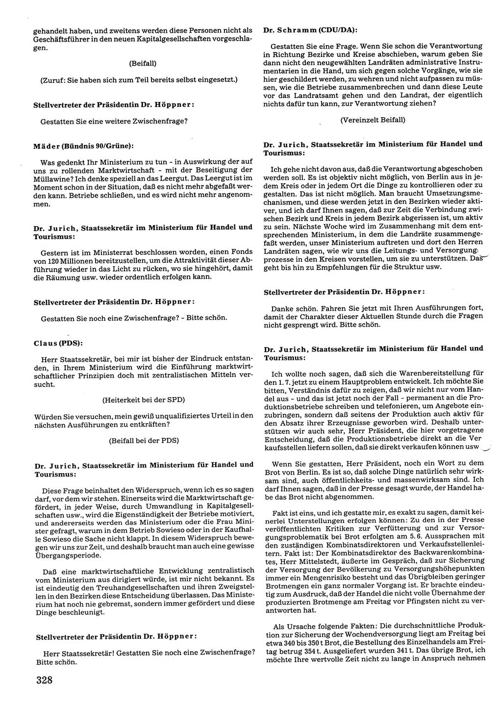 Tagungen der Volkskammer (VK) der Deutschen Demokratischen Republik (DDR), 10. Wahlperiode 1990, Seite 328 (VK. DDR 10. WP. 1990, Prot. Tg. 1-38, 5.4.-2.10.1990, S. 328)