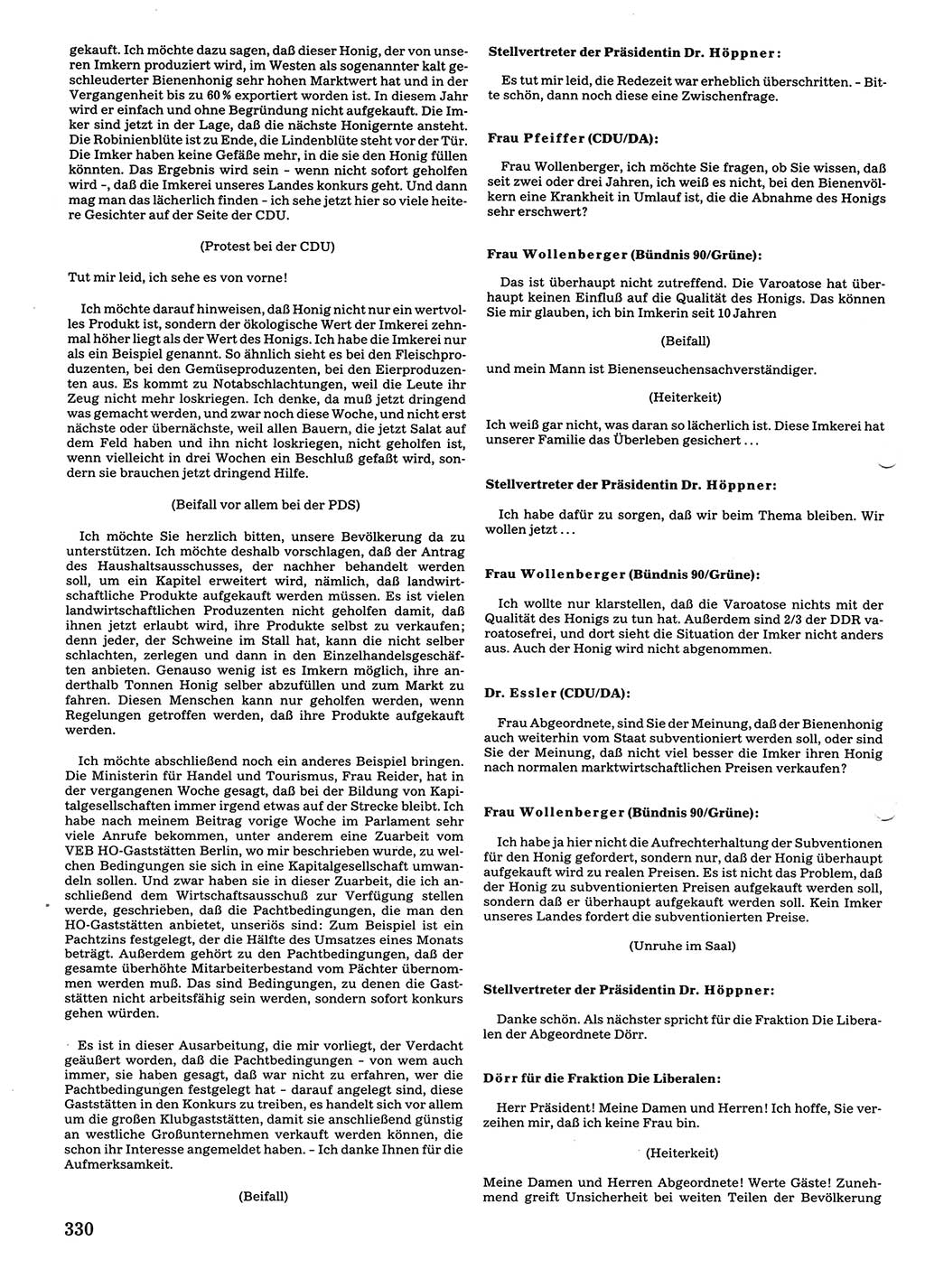 Tagungen der Volkskammer (VK) der Deutschen Demokratischen Republik (DDR), 10. Wahlperiode 1990, Seite 330 (VK. DDR 10. WP. 1990, Prot. Tg. 1-38, 5.4.-2.10.1990, S. 330)