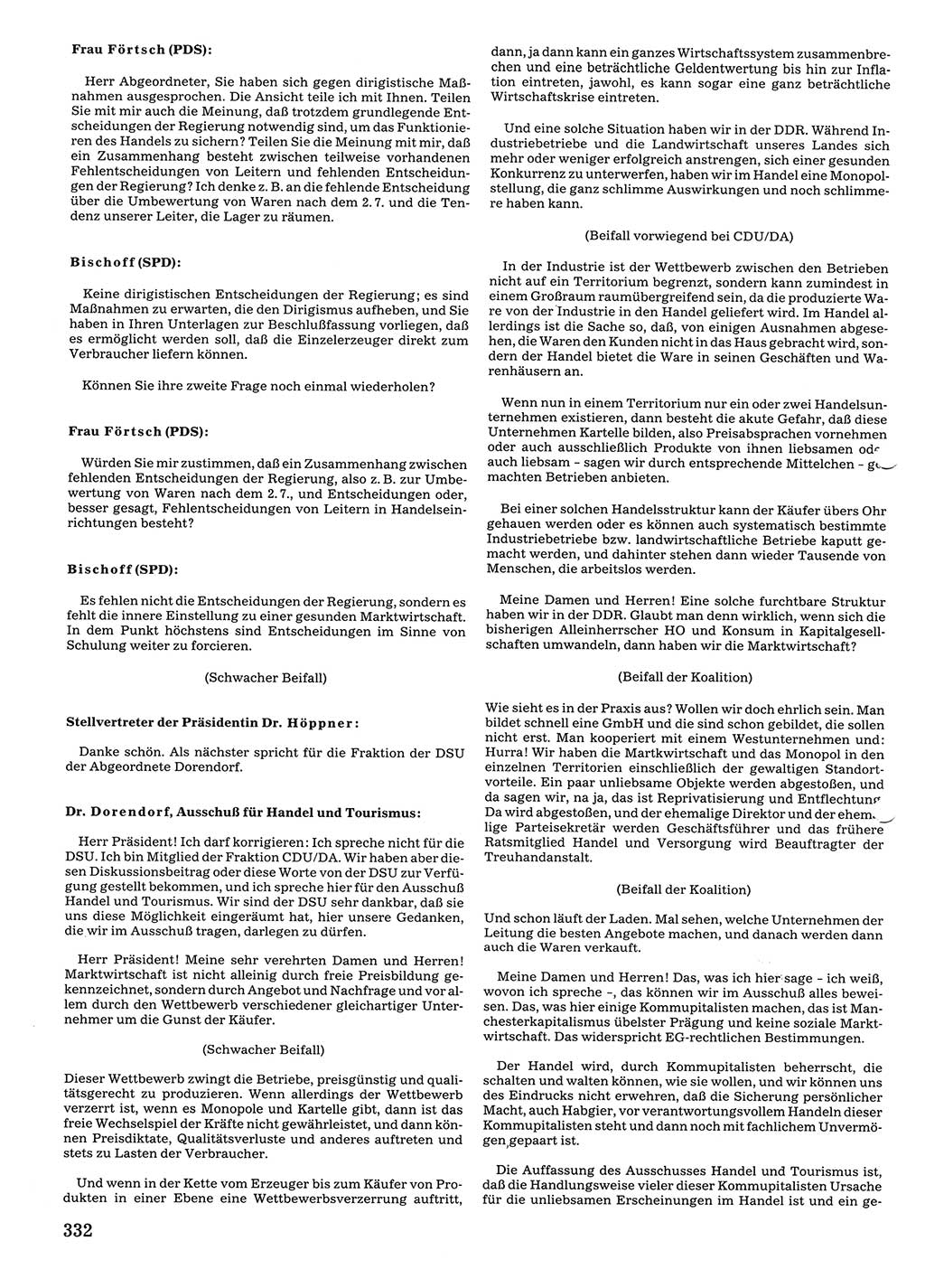 Tagungen der Volkskammer (VK) der Deutschen Demokratischen Republik (DDR), 10. Wahlperiode 1990, Seite 332 (VK. DDR 10. WP. 1990, Prot. Tg. 1-38, 5.4.-2.10.1990, S. 332)