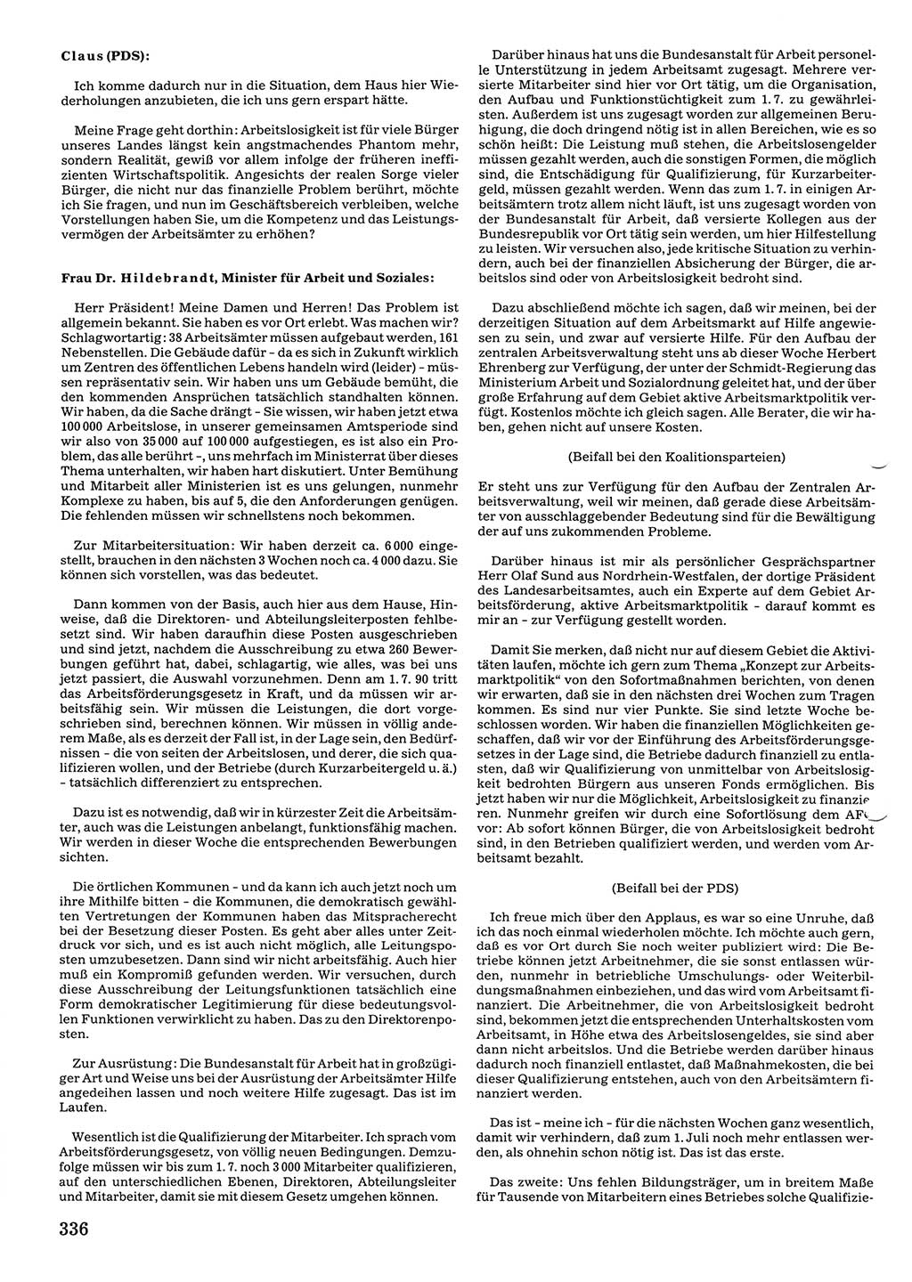 Tagungen der Volkskammer (VK) der Deutschen Demokratischen Republik (DDR), 10. Wahlperiode 1990, Seite 336 (VK. DDR 10. WP. 1990, Prot. Tg. 1-38, 5.4.-2.10.1990, S. 336)