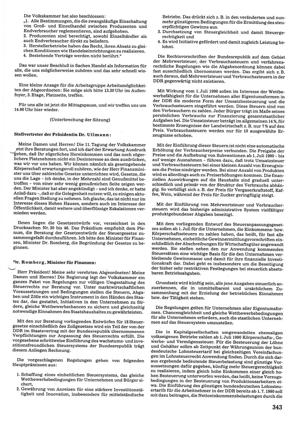 Tagungen der Volkskammer (VK) der Deutschen Demokratischen Republik (DDR), 10. Wahlperiode 1990, Seite 343 (VK. DDR 10. WP. 1990, Prot. Tg. 1-38, 5.4.-2.10.1990, S. 343)