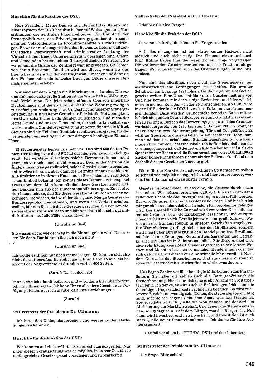 Tagungen der Volkskammer (VK) der Deutschen Demokratischen Republik (DDR), 10. Wahlperiode 1990, Seite 349 (VK. DDR 10. WP. 1990, Prot. Tg. 1-38, 5.4.-2.10.1990, S. 349)