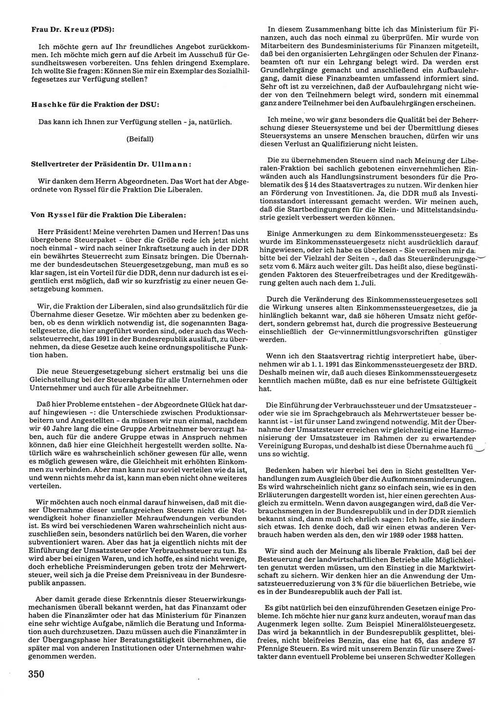 Tagungen der Volkskammer (VK) der Deutschen Demokratischen Republik (DDR), 10. Wahlperiode 1990, Seite 350 (VK. DDR 10. WP. 1990, Prot. Tg. 1-38, 5.4.-2.10.1990, S. 350)