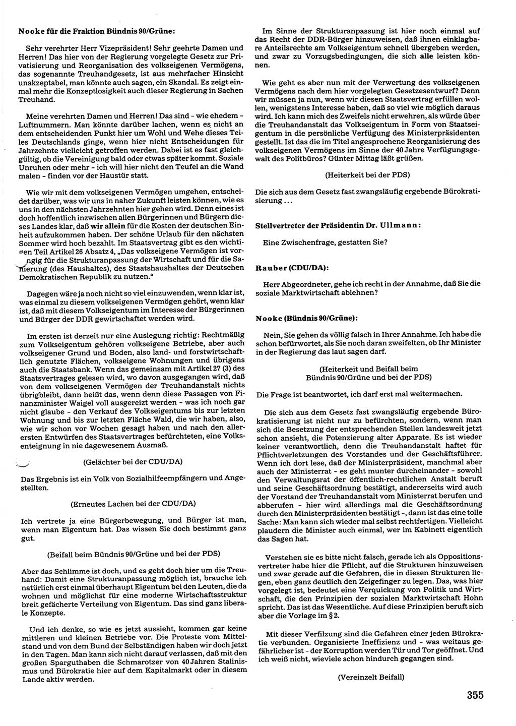 Tagungen der Volkskammer (VK) der Deutschen Demokratischen Republik (DDR), 10. Wahlperiode 1990, Seite 355 (VK. DDR 10. WP. 1990, Prot. Tg. 1-38, 5.4.-2.10.1990, S. 355)
