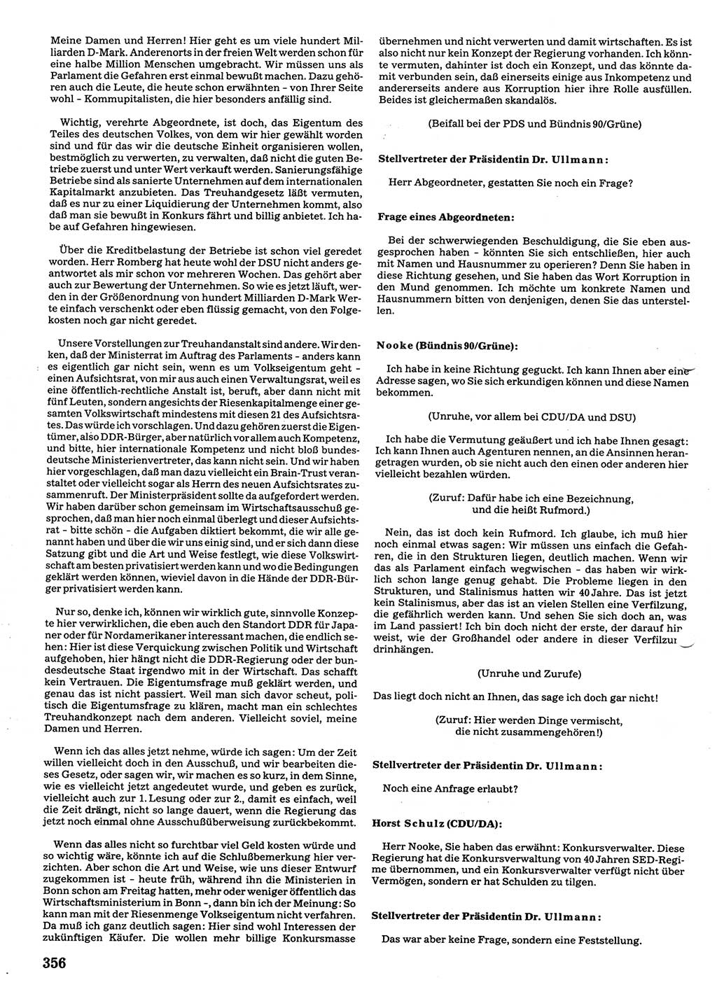 Tagungen der Volkskammer (VK) der Deutschen Demokratischen Republik (DDR), 10. Wahlperiode 1990, Seite 356 (VK. DDR 10. WP. 1990, Prot. Tg. 1-38, 5.4.-2.10.1990, S. 356)