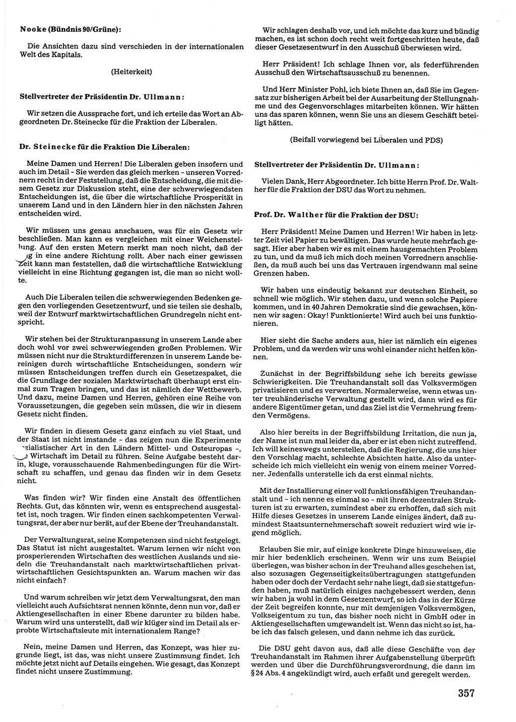 Tagungen der Volkskammer (VK) der Deutschen Demokratischen Republik (DDR), 10. Wahlperiode 1990, Seite 357 (VK. DDR 10. WP. 1990, Prot. Tg. 1-38, 5.4.-2.10.1990, S. 357)